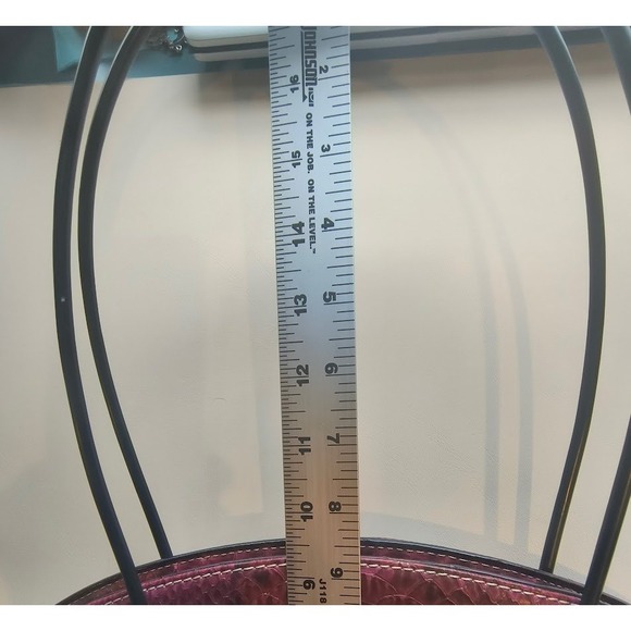 Unique Retro Burgundy Snakeskin Style Fan Shape Handbag‎ Women's - Picture 10 of 11